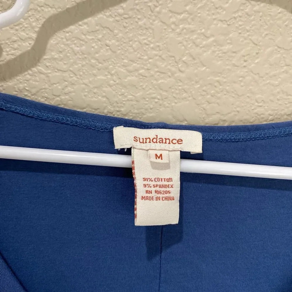 SUNDANCE Eternal Compliment Ruched Dress Blue Long Sleeve Size Medium - Picture 5 of 7